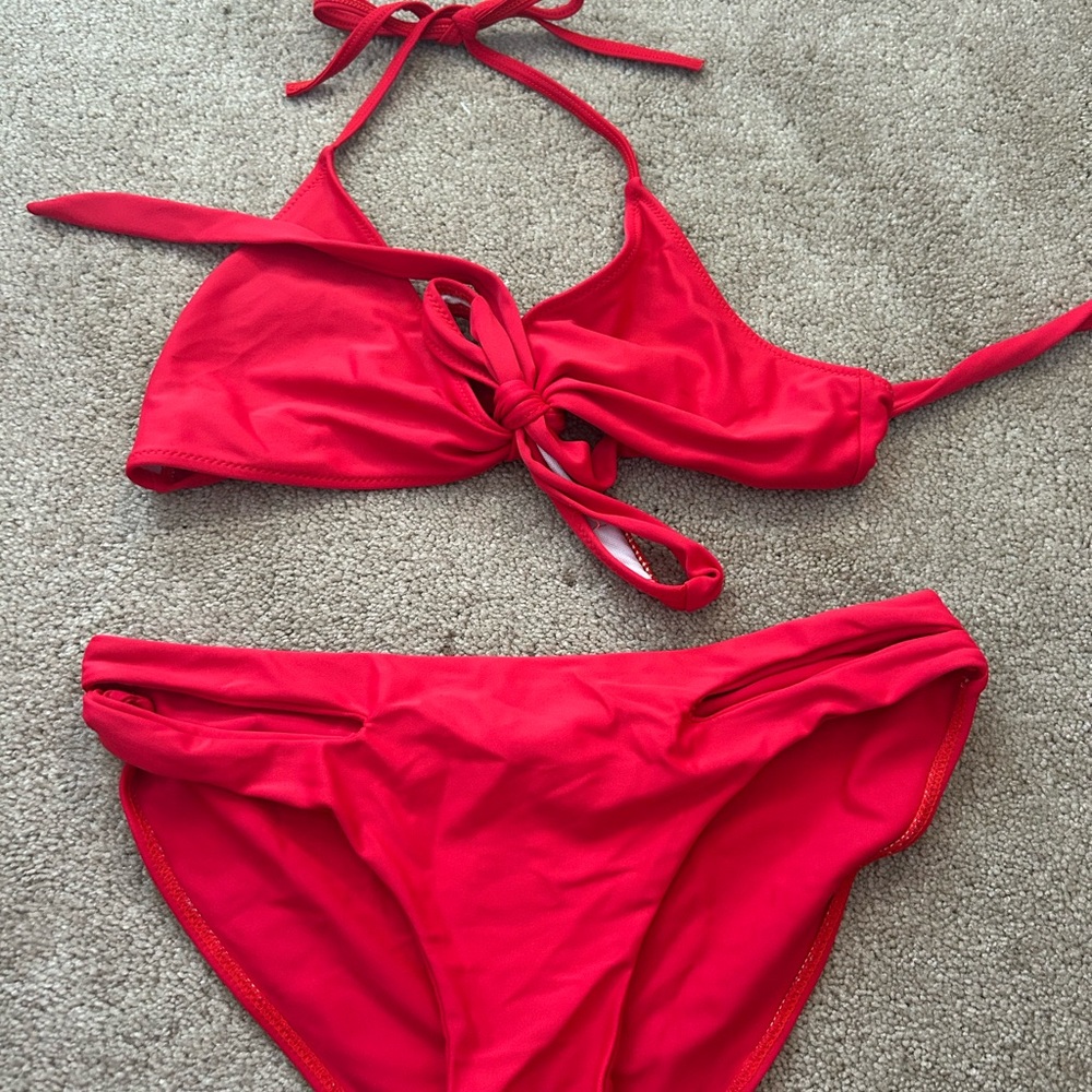 Vibrant Red Bikini Set